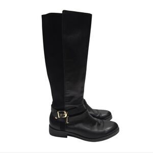 {Kenneth Cole} Reaction Kent Space Bucklr Leather Tall Boots - Black - 9.5